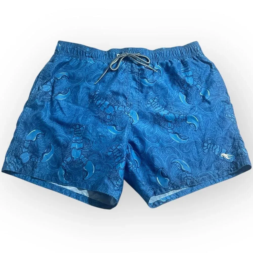 Ted Baker Men’s Size 4 Large The World is Your Lobster Blue Swim Trunks Swimwear